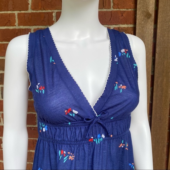 Vintage 1970s Najla New York Empire Waist V-Neck Floral Maxi Dress - Picture 5 of 6